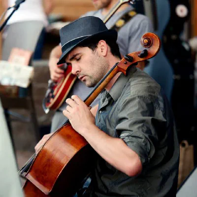 Jesse Ahmann playing the cello
